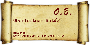Oberleitner Bató névjegykártya